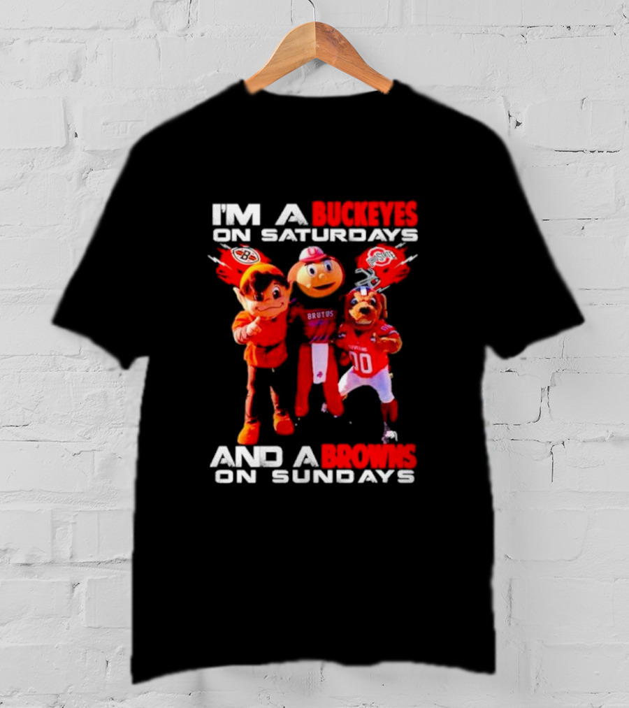 Buckeyes And Browns Football Fans United On Weekends T-Shirt