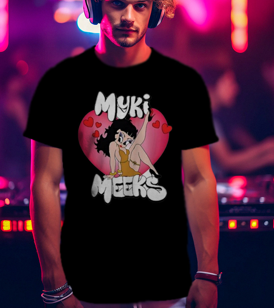 Myki Meeks Heart Cartoon Character With Hearts T-Shirt
