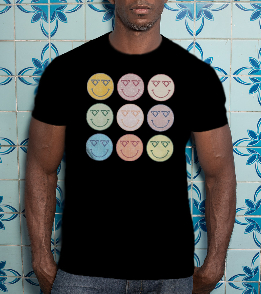 Cody Johnson Cojo Smiley Sunglasses Nine Colorful Faces T-Shirt