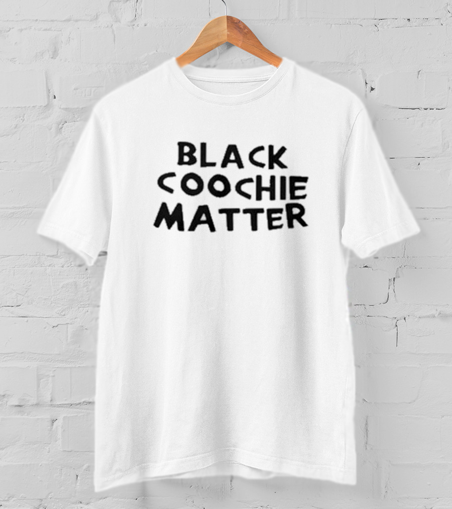 Qadi Black Coochie Matter Text T-Shirt