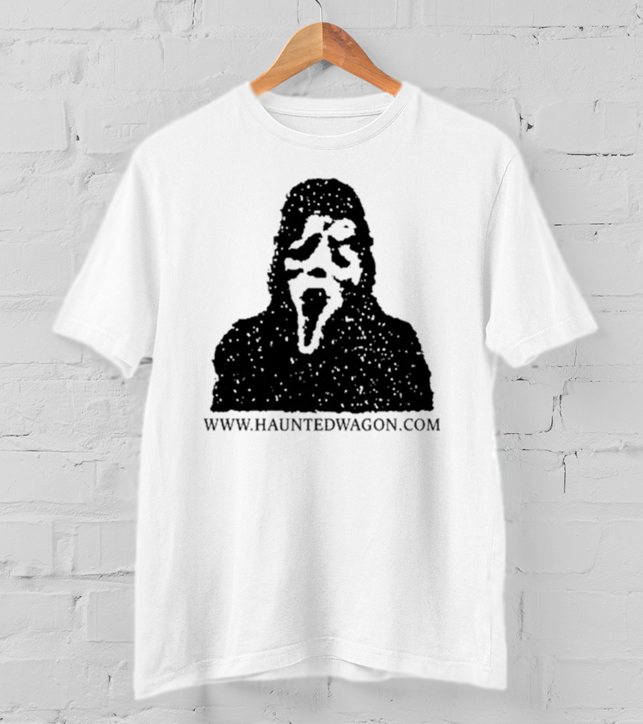 Onlineceramics Haunted Wagon Scream Mask Silhouette Www.hauntedwagon.com T-Shirt
