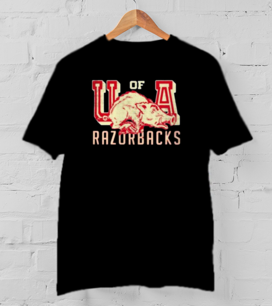 U Of A Razorbacks Retro Script University Of Arkansas Vault T-Shirt