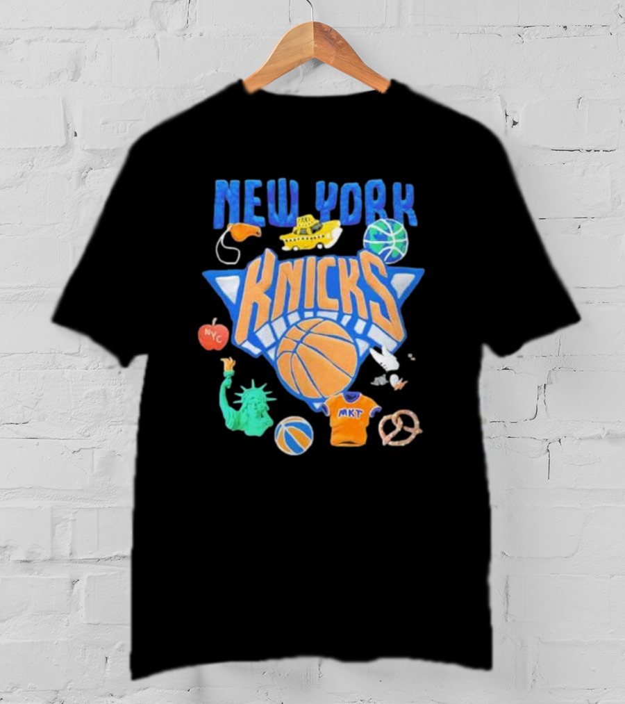 New York Knicks NBA Market Claymation NYC Basketball Iconic Symbols T-Shirt