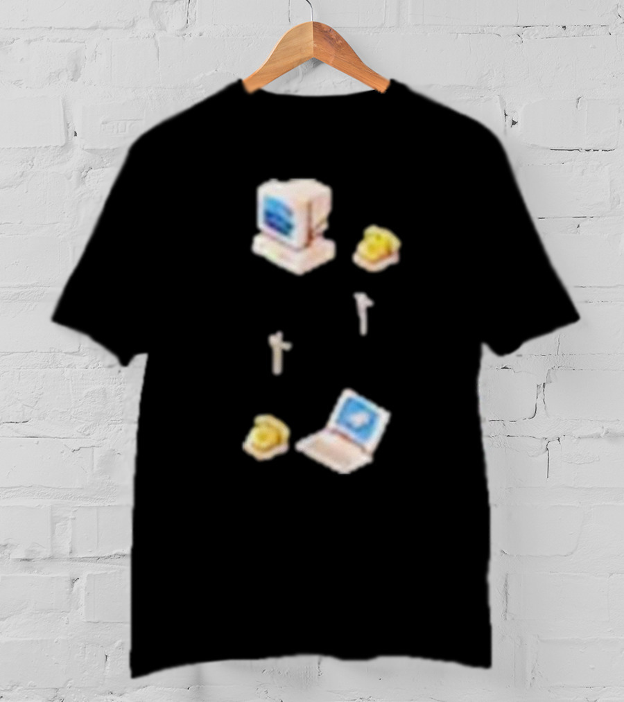 Wilbur’s Dial Up Vintage Computer And Classic Yellow Telephones Nostalgia T-Shirt