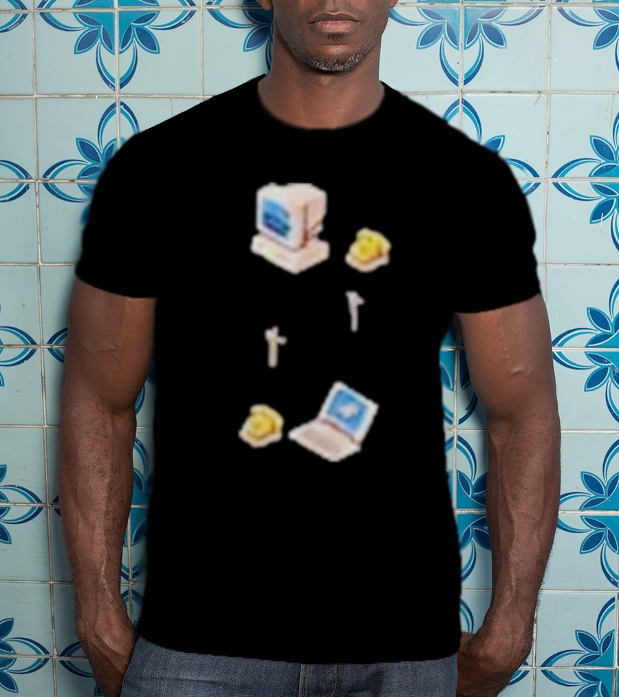 Wilbur’s Dial Up Vintage Computer And Classic Yellow Telephones Nostalgia T-Shirt