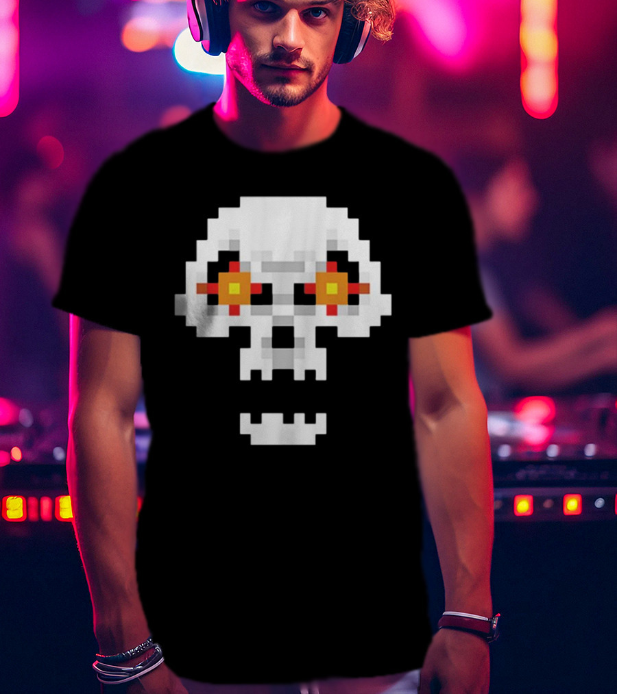 Crossing Skull Pixel T-Shirt