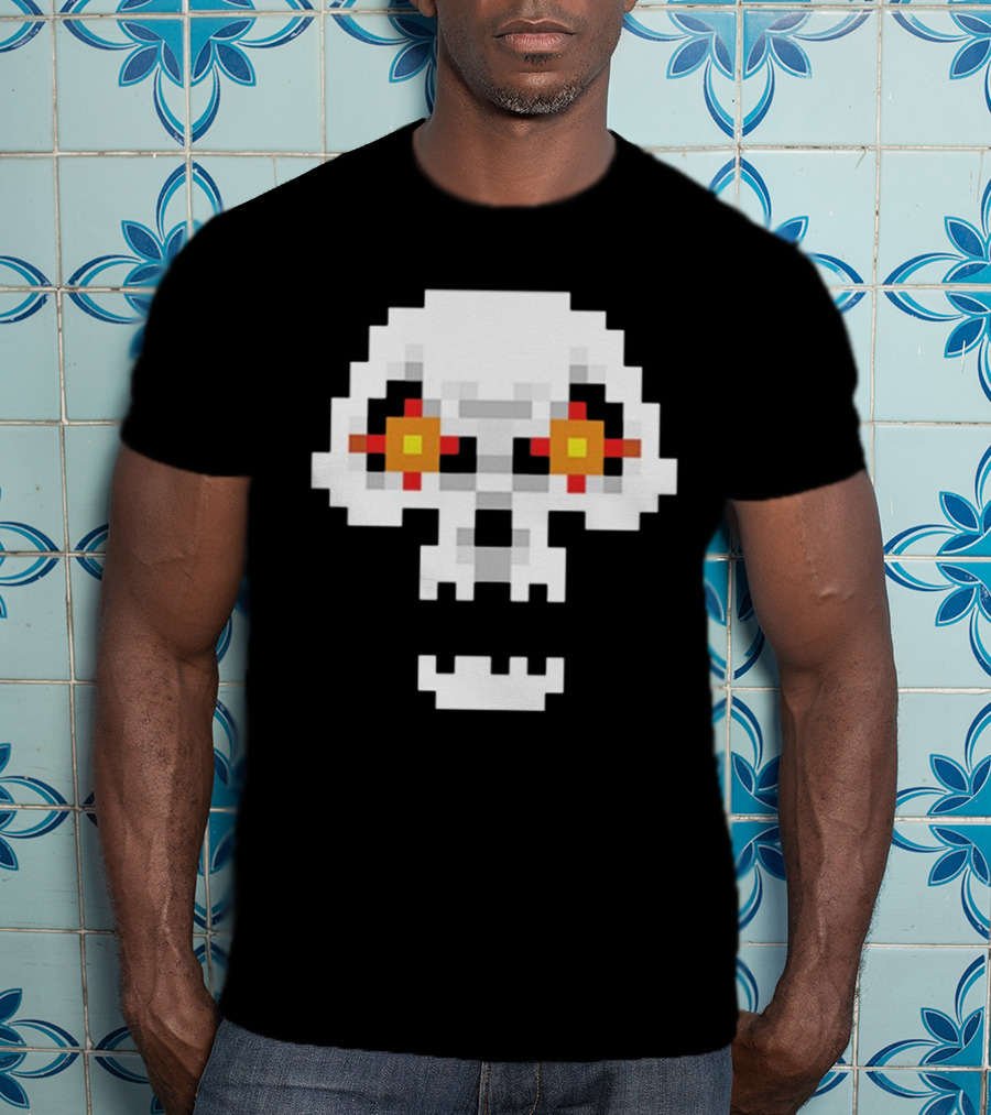 Crossing Skull Pixel T-Shirt