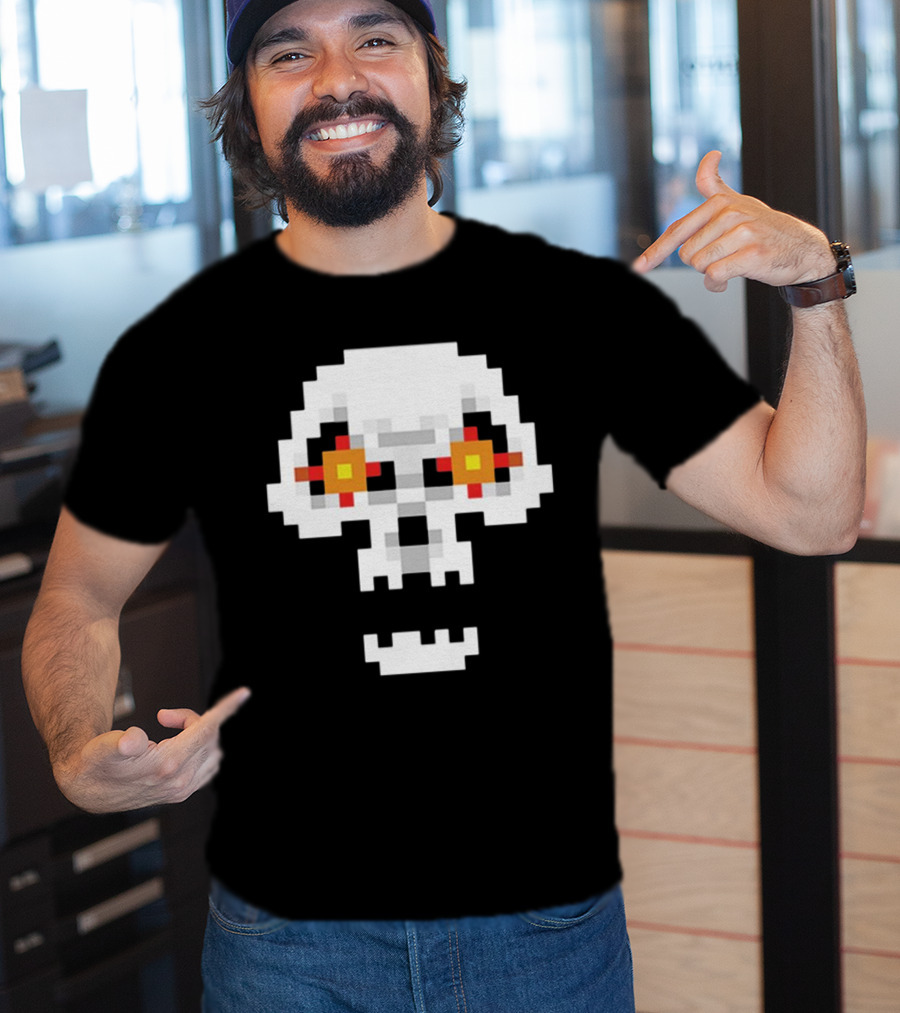 Crossing Skull Pixel T-Shirt