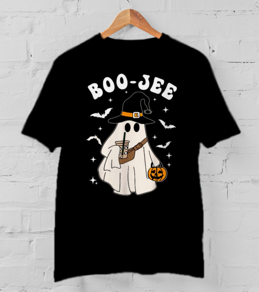 Boo Jee Ghost Halloween Costume Witch Hat Coffee Pumpkin T-Shirt