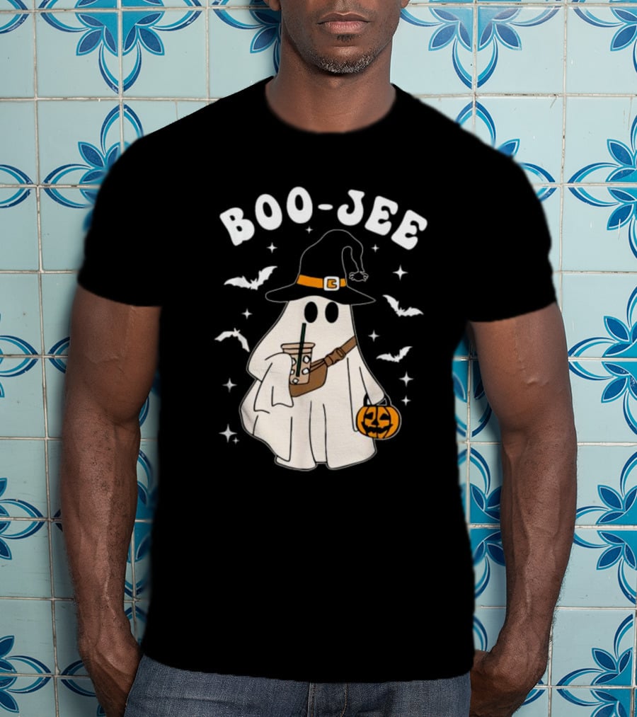 Boo Jee Ghost Halloween Costume Witch Hat Coffee Pumpkin T-Shirt