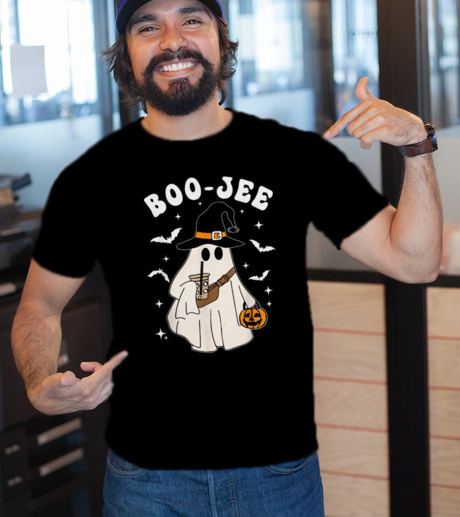 Boo Jee Ghost Halloween Costume Witch Hat Coffee Pumpkin T-Shirt