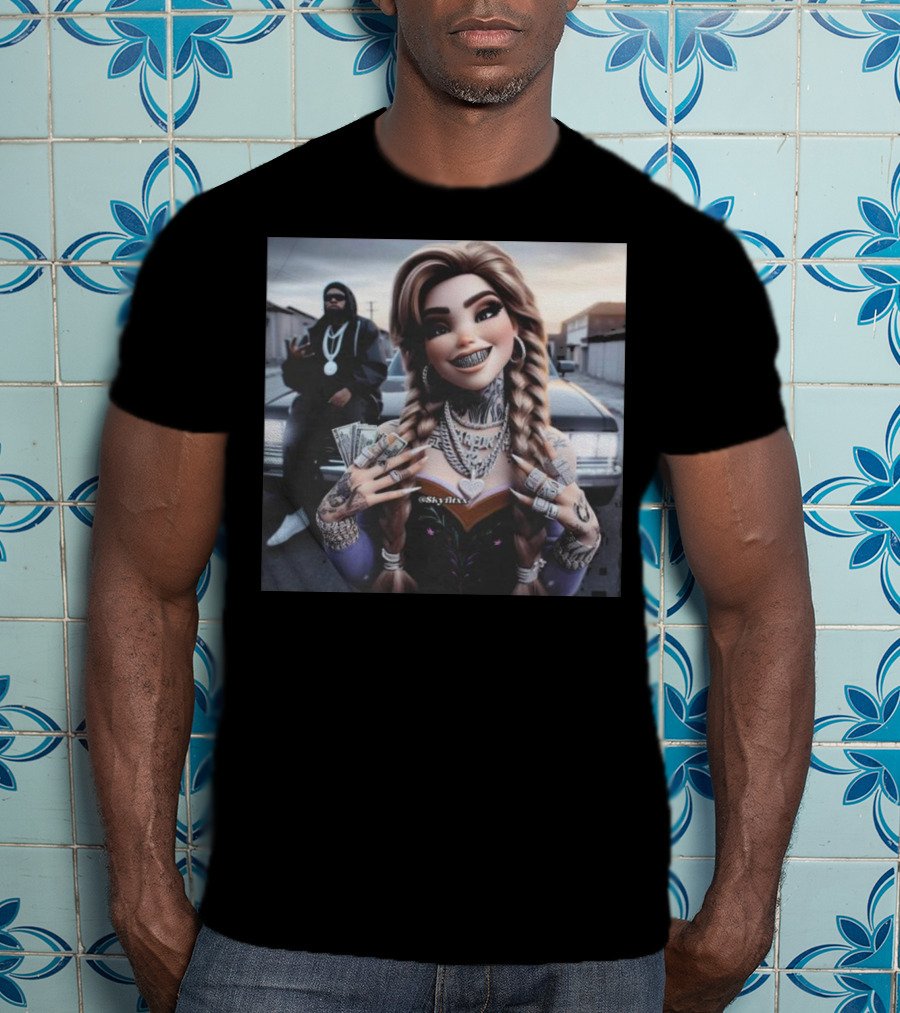 Anna Disney Grill Tattooed Street Style With Braids And Bling T-Shirt