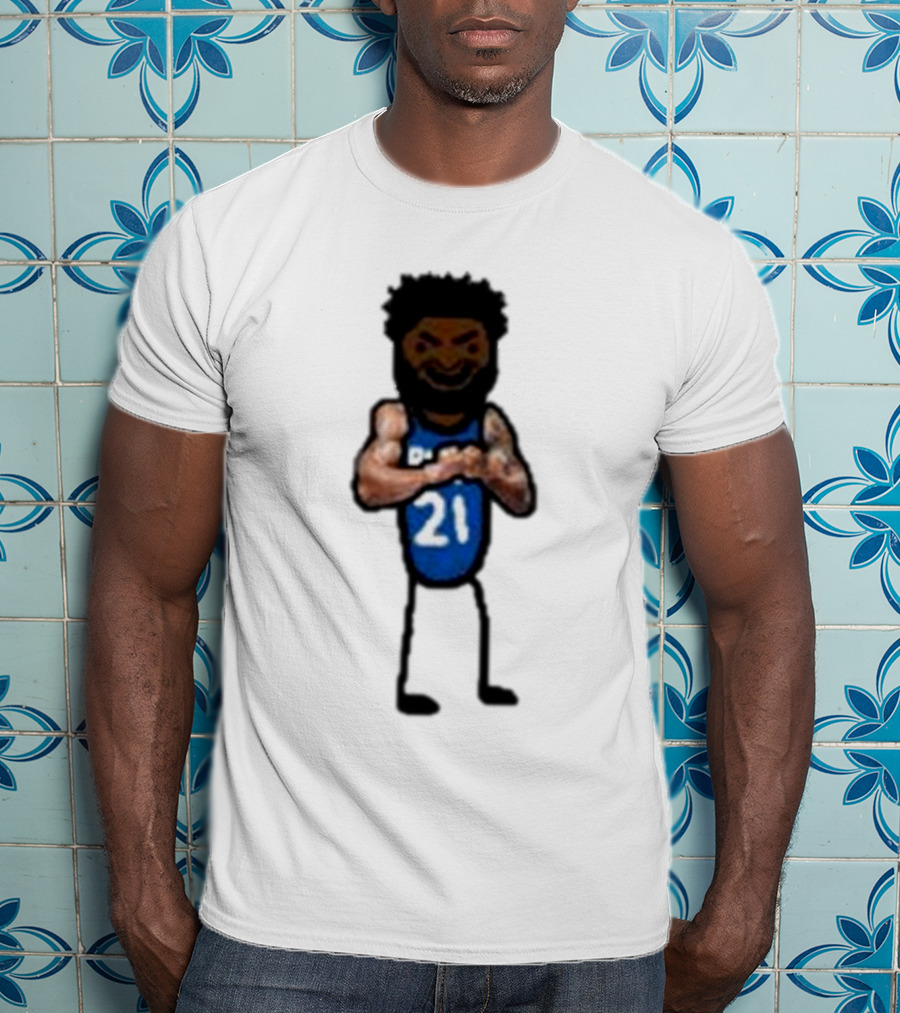 Nbapaint Joel Embeast Mode Cartoon 21 Jersey Basketball Stick Figure T-Shirt
