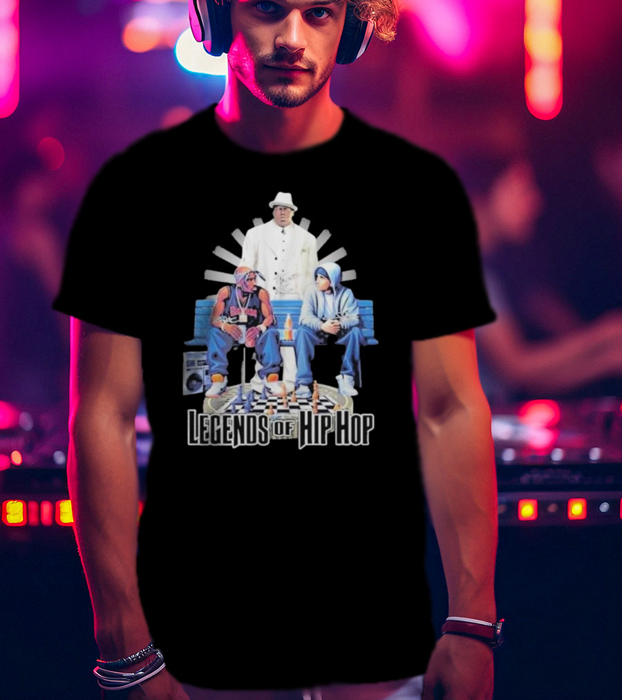 The Eminem Show Legends Of Hip Hop Bench Chess Game Boombox Trio T-Shirt