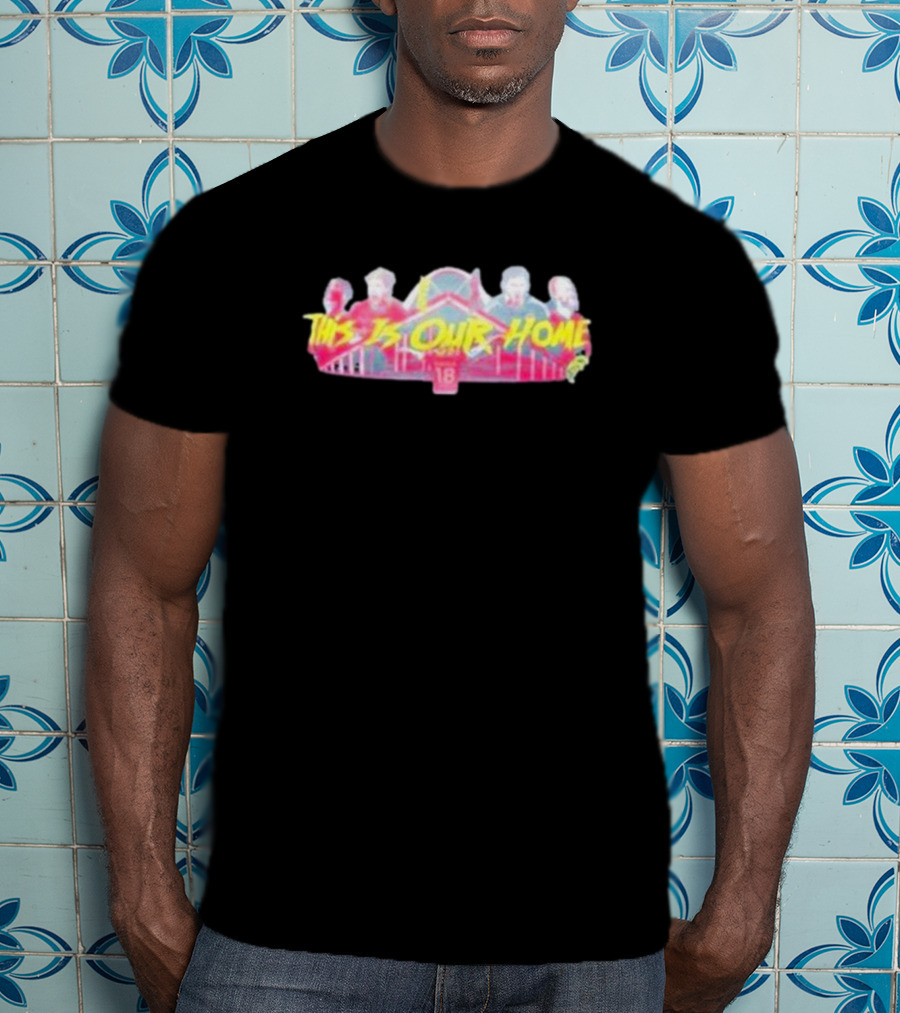 This Is Our Home Baseball Themed Design With Iconic Bridge And Figures T-Shirt