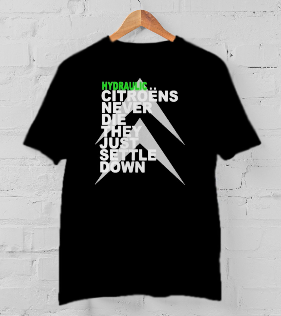 Hydraulic Citroens Never Die They Just Settle Down Chevrons T-Shirt