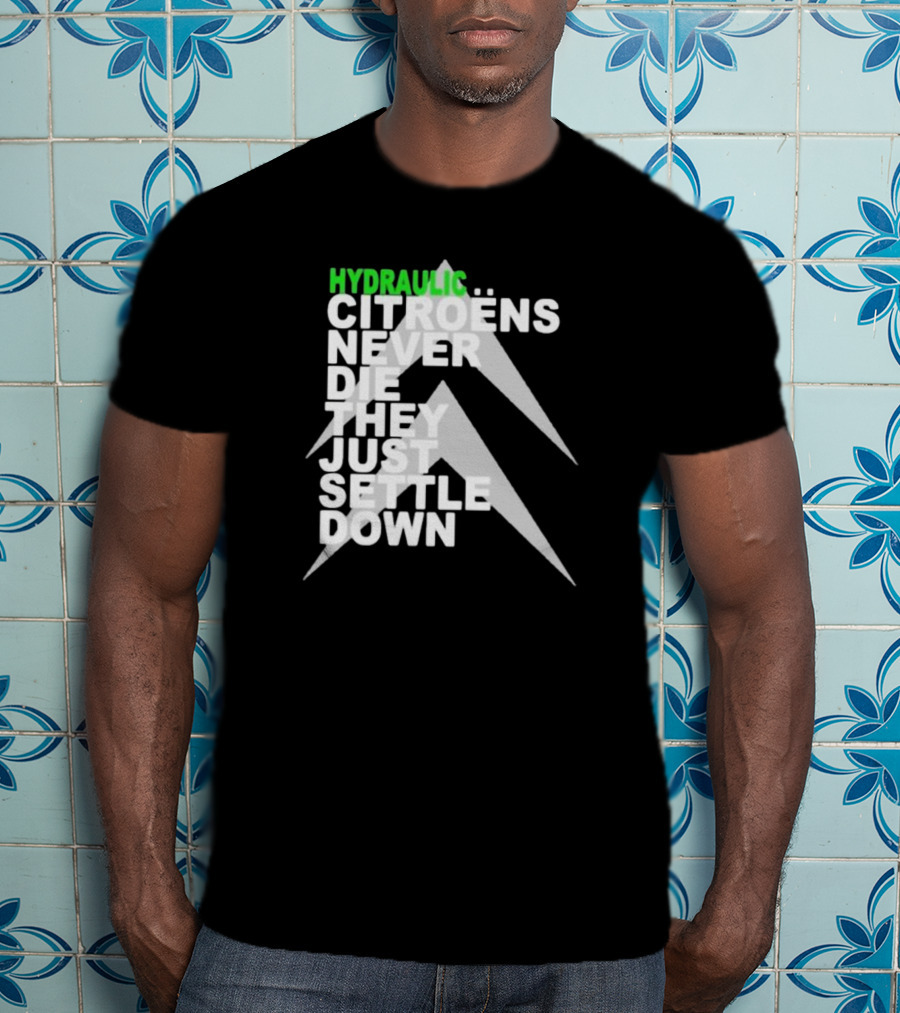 Hydraulic Citroens Never Die They Just Settle Down Chevrons T-Shirt