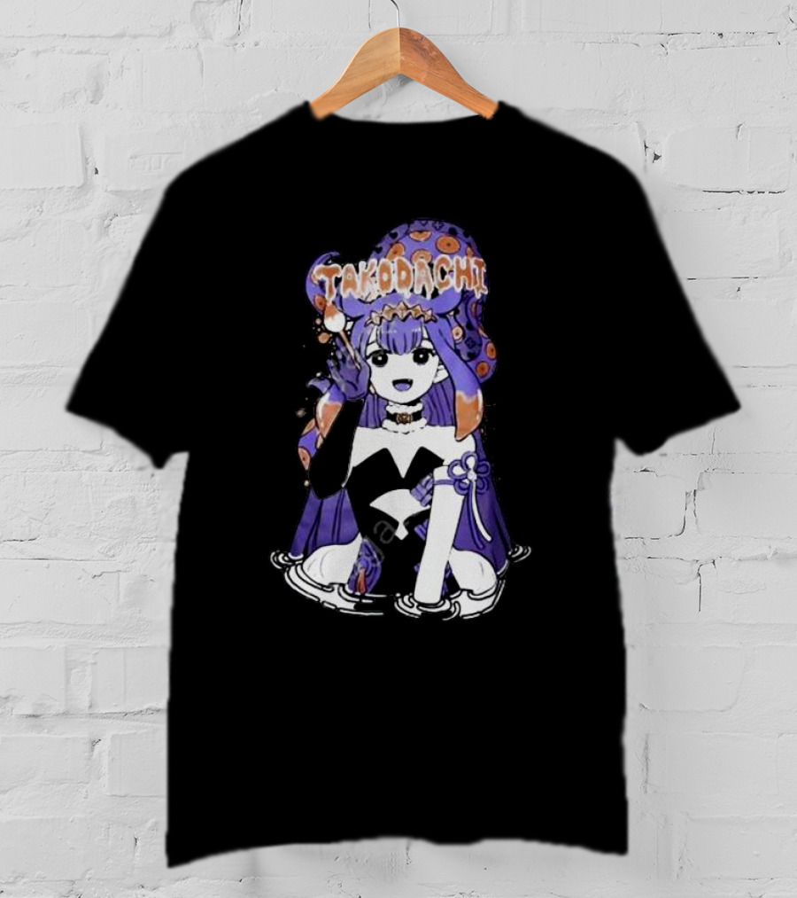 Takodachi Anime-Inspired Character With Purple And Orange Accents T-Shirt