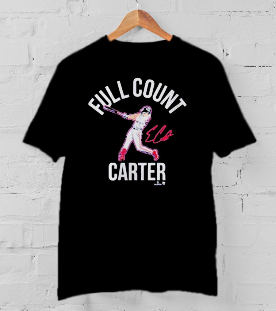 Full Count Carter Breakingt Evan Carter Baseball Player Signature T-Shirt