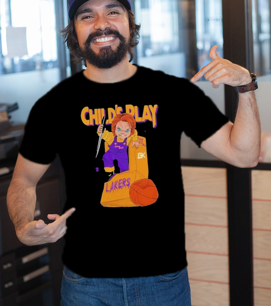 Child's Play Los Angeles Lakers Chucky Basketball Box T-Shirt