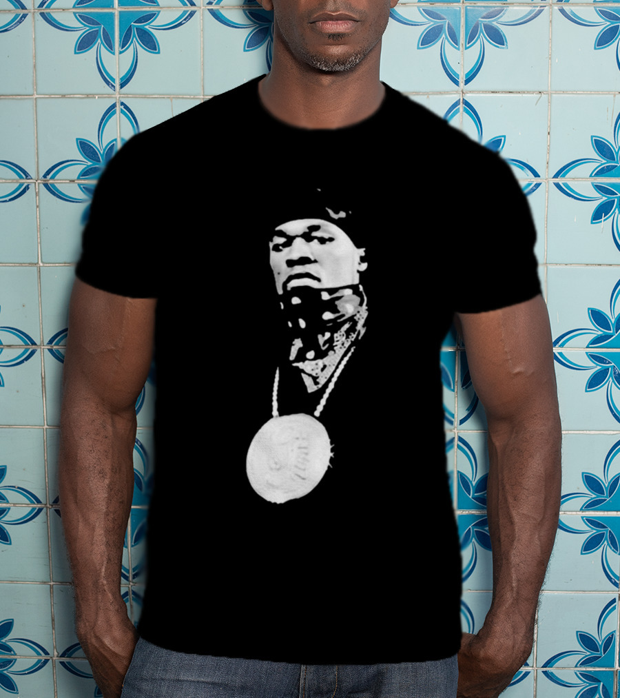 Drake Ibashar Bandana Portrait With Large Medal Necklace T-Shirt