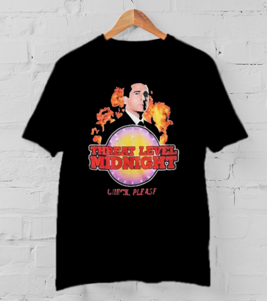 Michael Scott Threat Level Midnight Check Please The Office T-Shirt