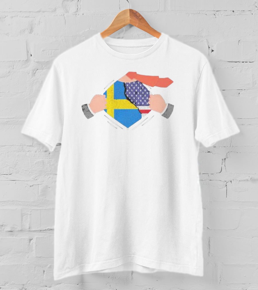 Ripping Off Sweden And America Flag T-Shirt