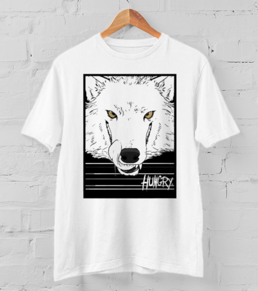 Sloshdog Hungry Wolf Face Yellow Eyes T-Shirt