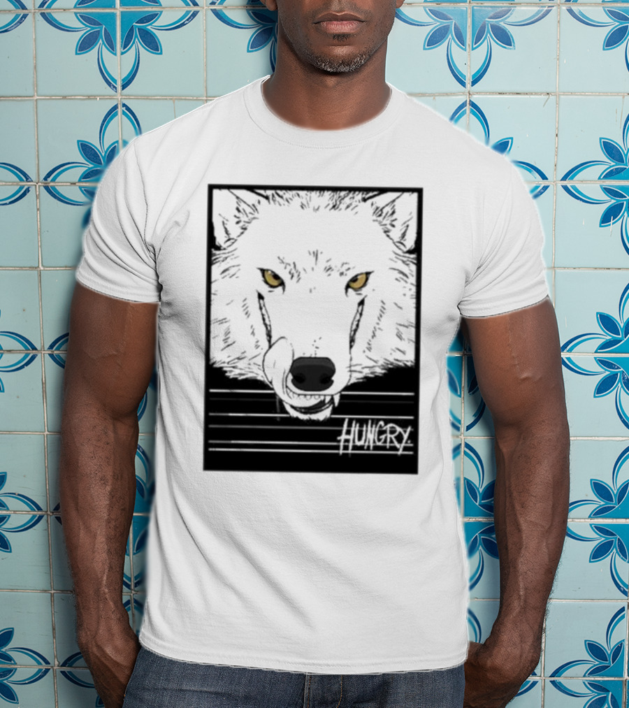 Sloshdog Hungry Wolf Face Yellow Eyes T-Shirt