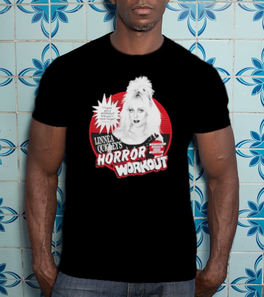 Linnea Quigley's Horror Workout Red Circle T-Shirt