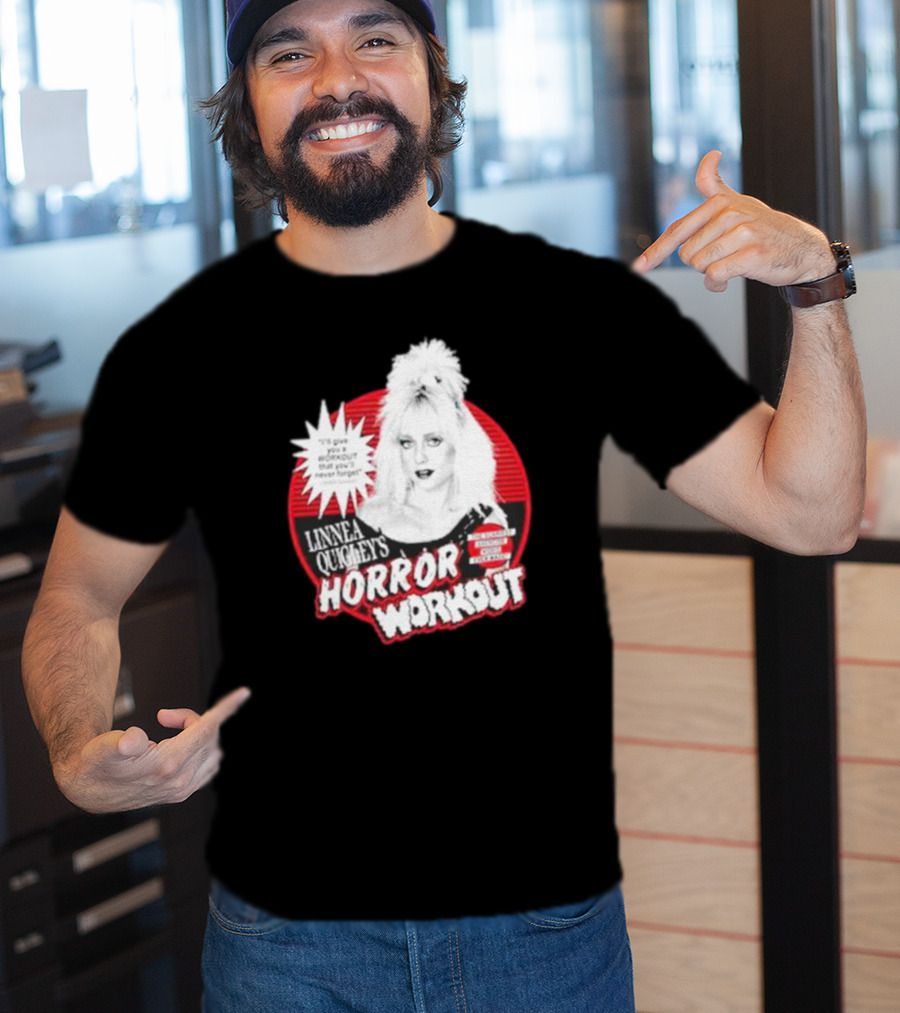 Linnea Quigley's Horror Workout Red Circle T-Shirt