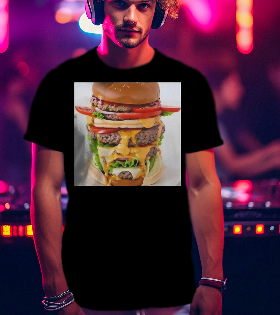 Heisenburger Cringey Quadruple Cheeseburger Stack T-Shirt