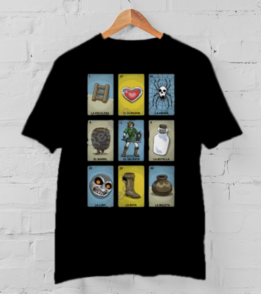 Clay Graham Art Loz Loteria La Escalera El Corazon La Araña El Barril El Valiente La Botella La Luna La Bota La Maceta T-Shirt