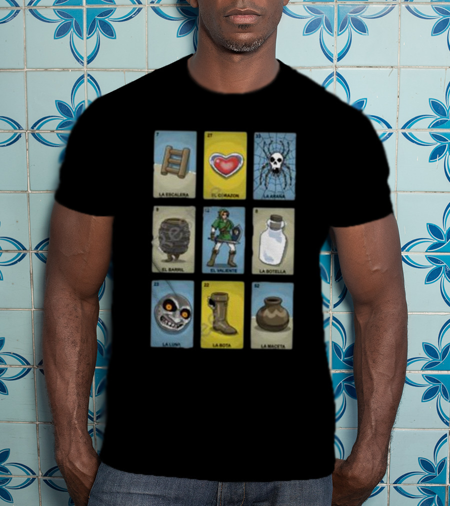 Clay Graham Art Loz Loteria La Escalera El Corazon La Araña El Barril El Valiente La Botella La Luna La Bota La Maceta T-Shirt