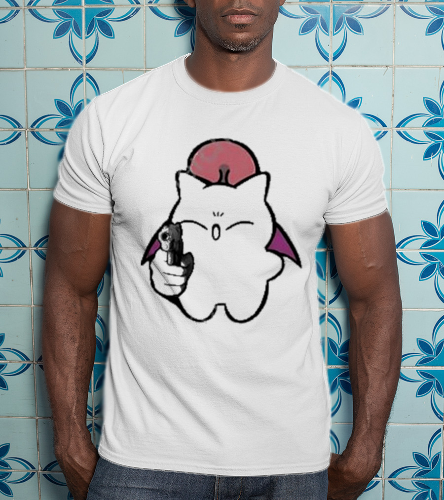Gun Wielding Moogle By Wisdomeel T-Shirt