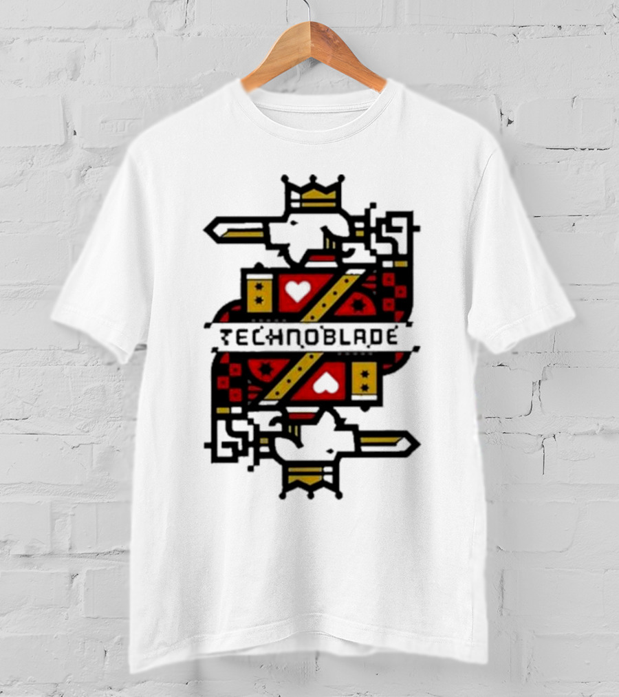 Technoblade Crowned Warrior Card Heart Sword T-Shirt