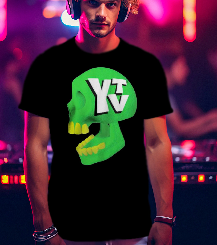 Ytv Green Skull Dark Night T-Shirt