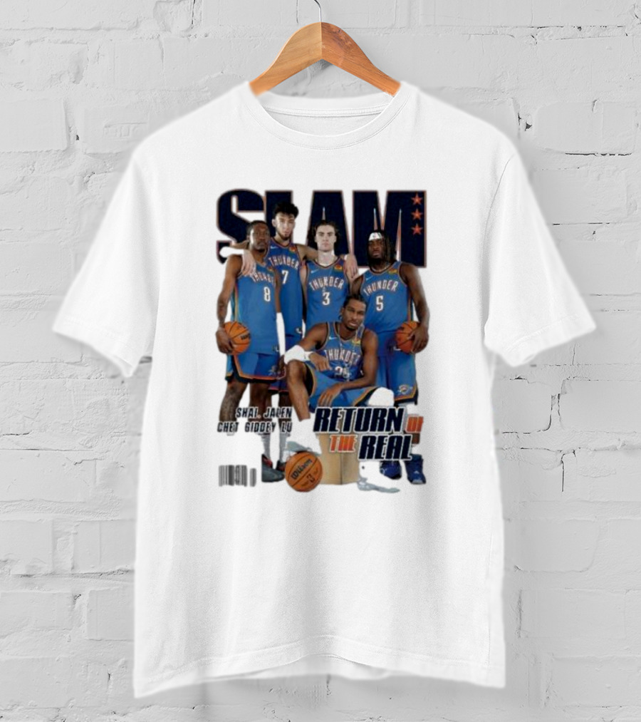 Slam Thunder Legends Return Of The Real Okc Thunder Slam 247 T-Shirt
