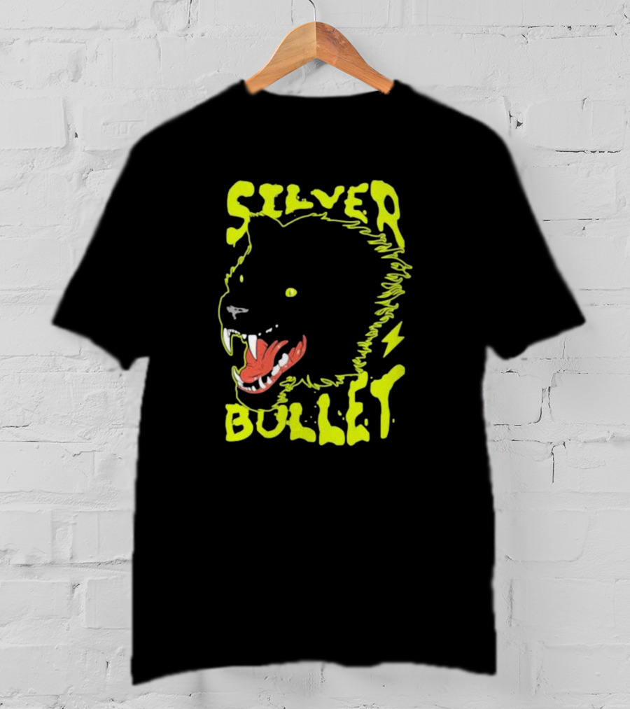 Silver Bullet Werewolf Face Neon T-Shirt