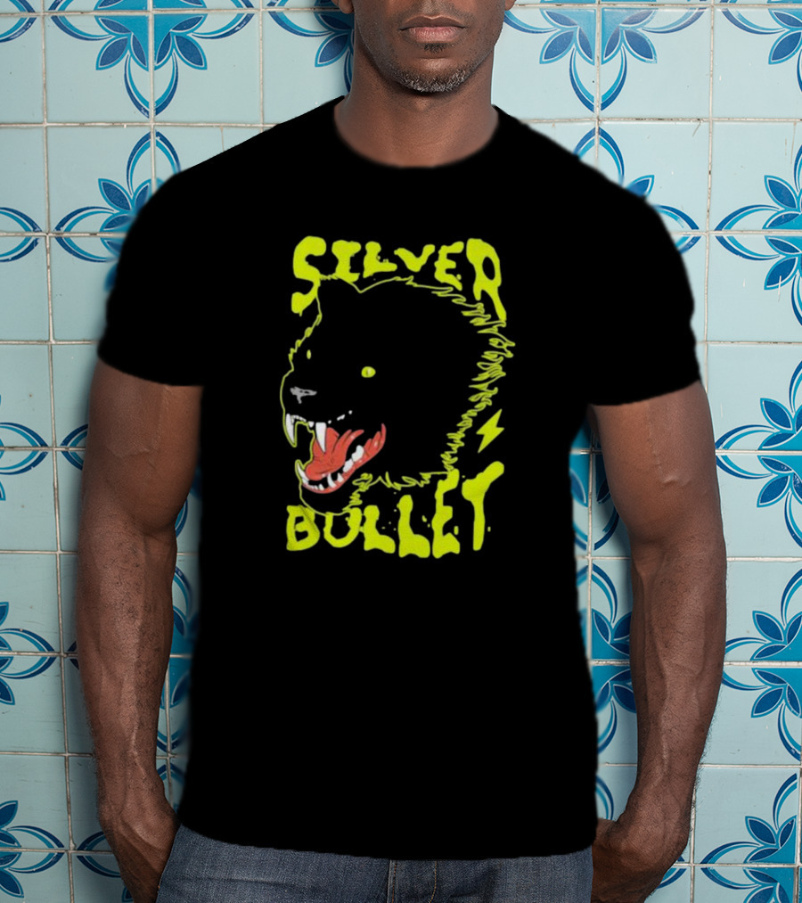 Silver Bullet Werewolf Face Neon T-Shirt