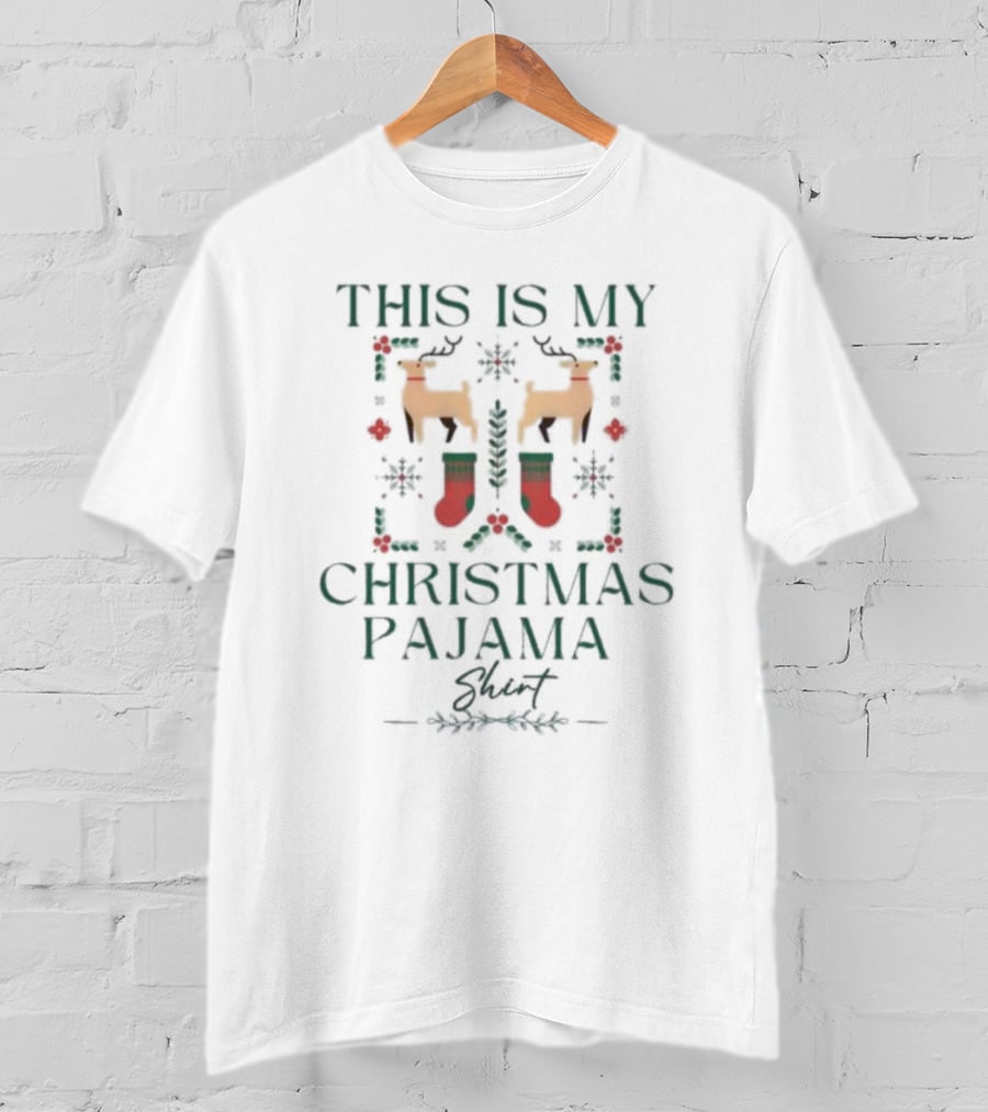 This Is My Christmas Pajama Shirt Funny Xmas Family Holiday Essential T-Shirt