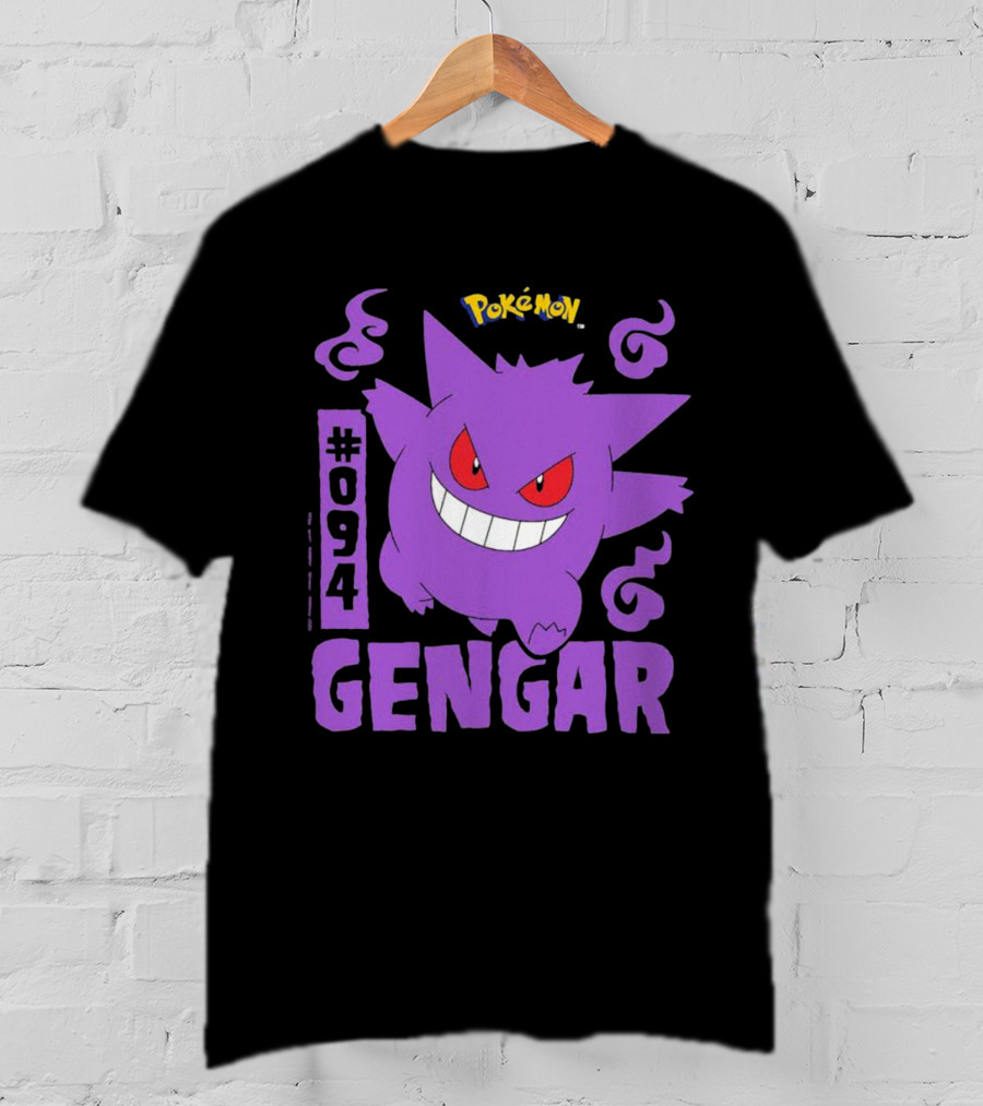 Pokémon #094 Gengar With Iconic Design And Purple T-Shirt