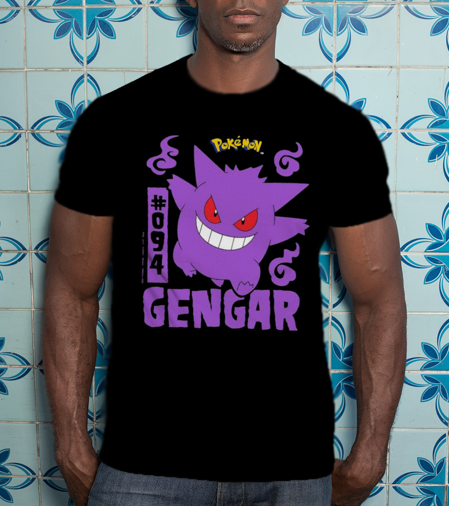 Pokémon #094 Gengar With Iconic Design And Purple T-Shirt