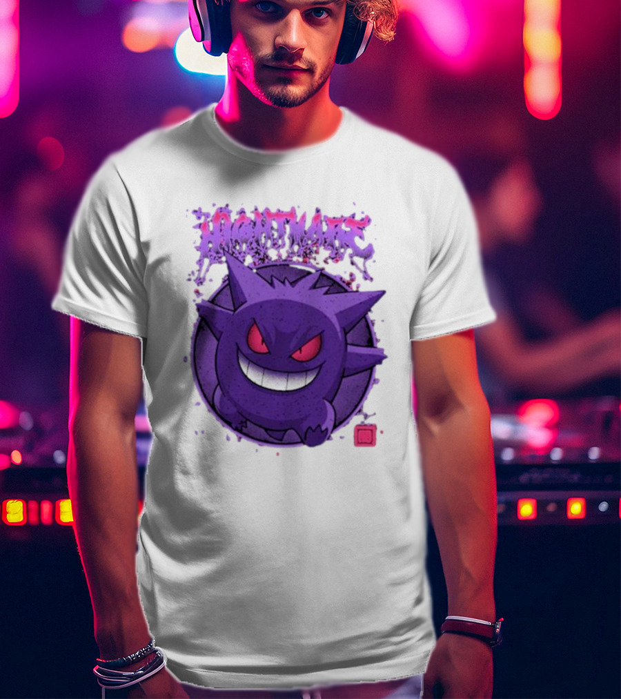 Gengar Nightmare Pokemon Purple Mischief T-Shirt