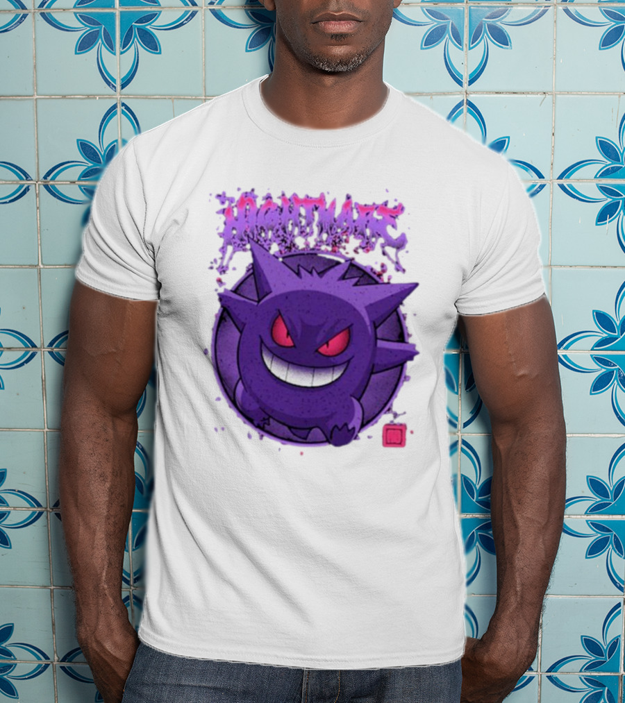 Gengar Nightmare Pokemon Purple Mischief T-Shirt