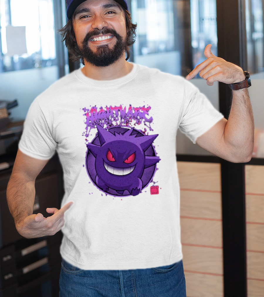 Gengar Nightmare Pokemon Purple Mischief T-Shirt