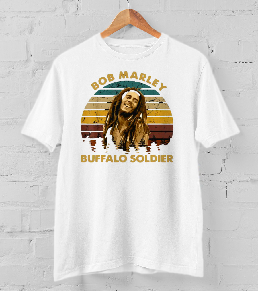 Bob Marley Buffalo Soldier Vintage Retro Sunset T-Shirt