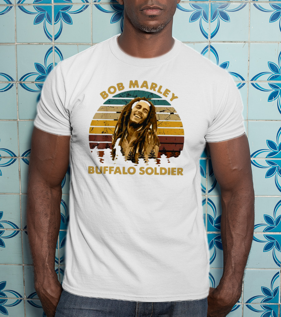 Bob Marley Buffalo Soldier Vintage Retro Sunset T-Shirt