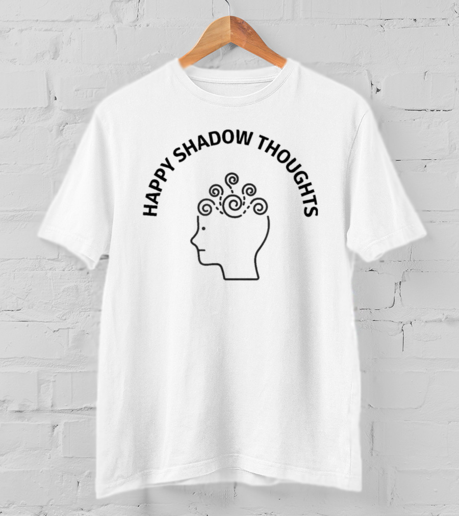 Happy Shadow Thoughts Linh Outline Head With Swirls T-Shirt