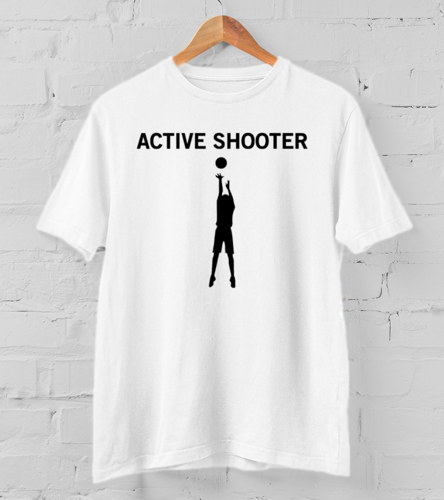 Active Shooter Basketball Silhouette With Player Reaching For Ball T-Shirt